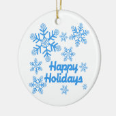 VolleyChick frohe Feiertage Schneeflocke Keramikornament (Links)