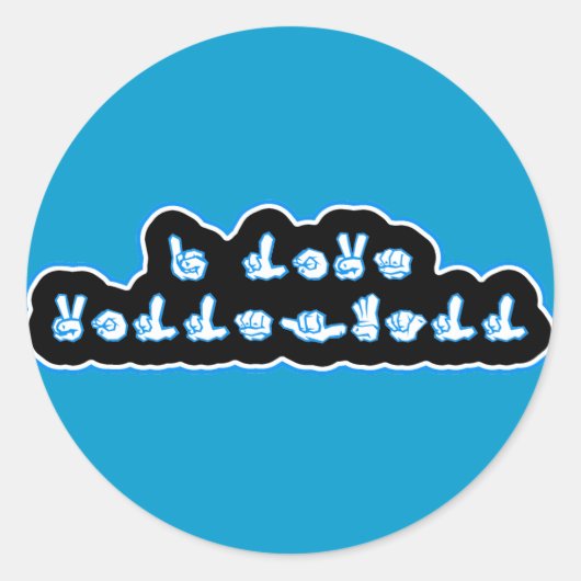 VolleyChick I Liebe Volleyball ASL Runder Aufkleber (Vorderseite)