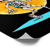 Volleyll Skeleton Scary Volleyll Player Halloween  Poster (Ecke)