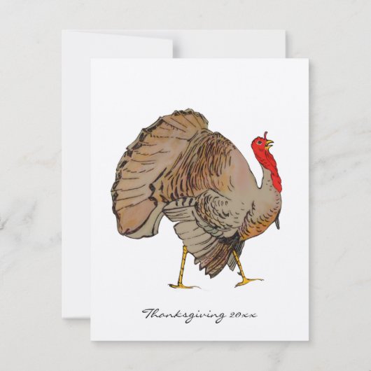 Vollfarbig Einfache traditionelle Türkei Erntedank Einladung (Rückseite)