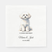 Vollfarbige Bichon-Begrüßung Serviette (Vorderseite)