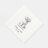 Vollfarbige Bichon-Begrüßung Serviette (Ecke)