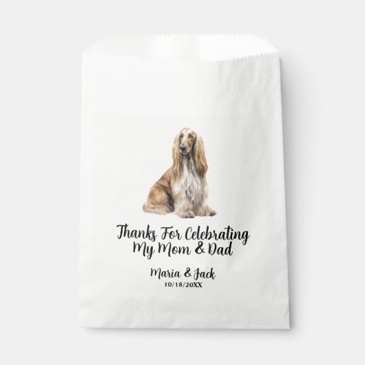 Vollfarbige Hochzeit des afghanischen Haustieres Geschenktütchen (Vorderseite)