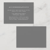 Vollfarbige Hochzeitsunterkünfte in Grau Begleitkarte (Vorne/Hinten)