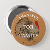 Vollfarbiger Erntedank Türkei Button (Vorne & Hinten)