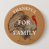 Vollfarbiger Erntedank Türkei Button (Vorderseite)