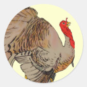 Vollfarbiger Erntedank Türkei Runder Aufkleber (Vorderseite)