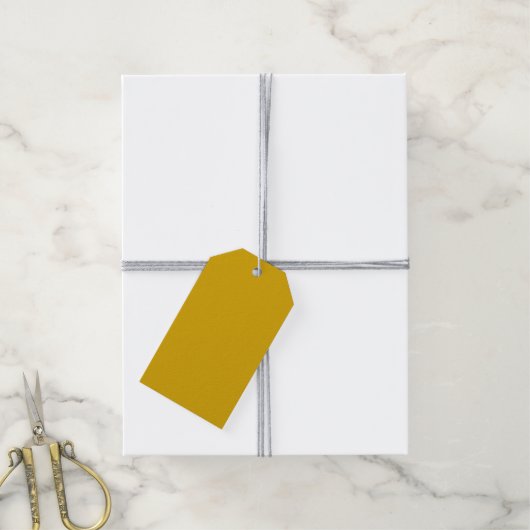 Vollfarbiger Senf gelb Geschenkanhänger (Mit Garn)