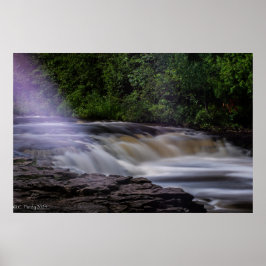 Vollfarbiges Bild der berühmten Ocqueoc Falls Poster