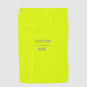 Vollfarbiges fluoreszierendes Gelb - Ihr Logo Golfhandtuch (Vorderseite)