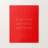 Vollfarbiges rotes Puzzle (Ihr Name) (Vertikal)