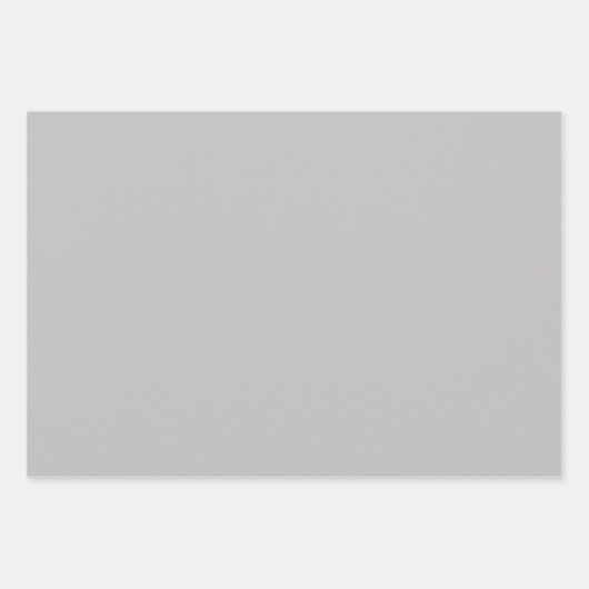 Vollfarbiges Silber Geschenkpapier Set (Vorderseite 2)