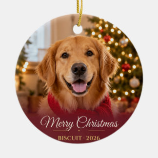 Vollfoto-Burgunder-Weihnachts-Haustier Keramik Ornament