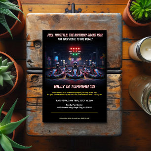 Vollgas-Renn-Geburtstagsfeier Postkarte