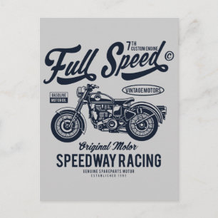 Vollgas-Speedway-Rennen Postkarte