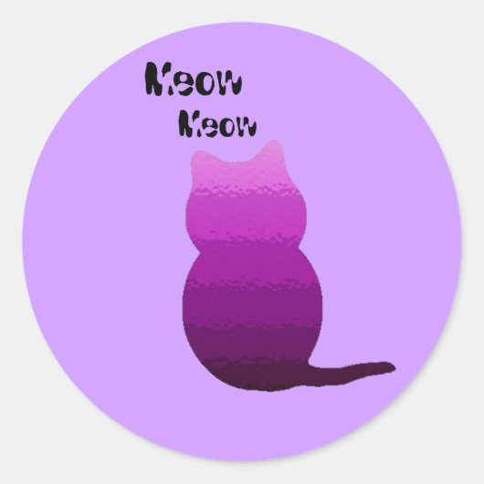 Vollglas, Meow, Meow Runder Aufkleber (Vorderseite)