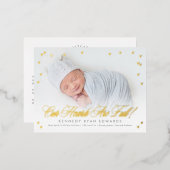 Vollherzfoil Geburtshilfeankündigung Postkarte (Vorderseite/Rückseite)