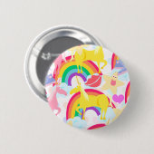 Völlig Achtziger Einhorn Regenbogen Explosion Button (Vorne & Hinten)
