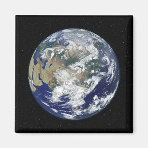 Völlig beleuchtete Erde zentriert auf Asien Magnet