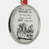 völlig bonkers A4 Silbernes Ornament (Rechts)