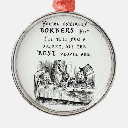 völlig bonkers A4 Silbernes Ornament (Vorne)