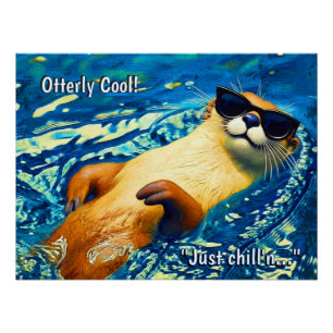 Völlig cool! - Fischotter Lustiges Design Poster