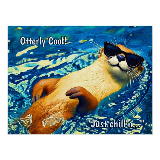 Völlig cool! - Fischotter Lustiges Design Poster (Vorderseite)