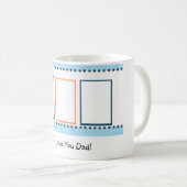 völlig customizeable blaue u. orange Foto-Tasse Kaffeetasse (VorderseiteRechts)