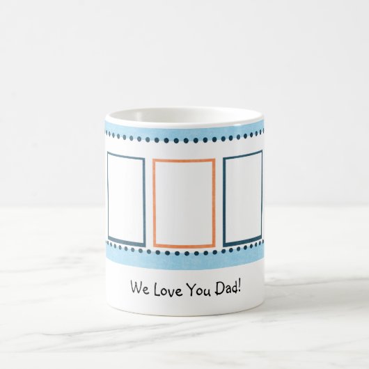 völlig customizeable blaue u. orange Foto-Tasse Kaffeetasse (Mittel)
