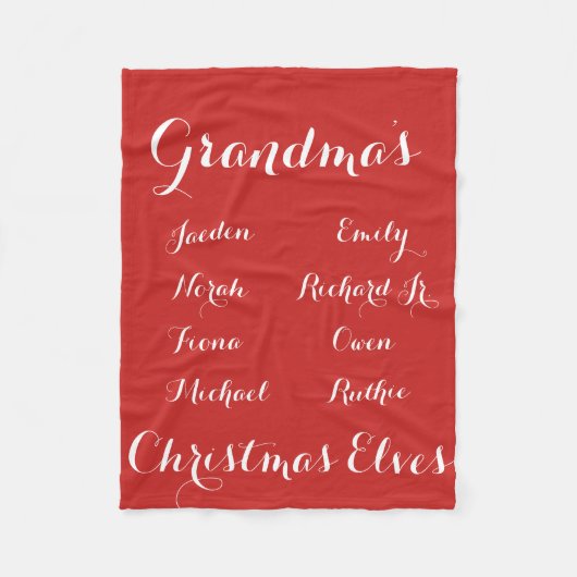 Völlig Cutomizable Grandkids-Weihnachtselfe Fleecedecke (Vorderseite)