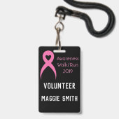 Völlig kundengerechtes Brustkrebs-Abzeichen Ausweis (Vorderseite mit Schlüsselband)