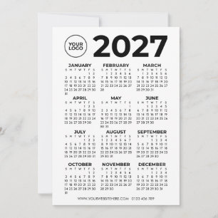 Volljahresansicht 2027 Kalender Geschäft-Logo Einladung