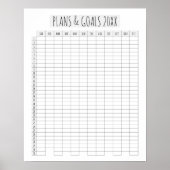 Volljahreskalender-Skript Pläne & Ziele Planer Poster (Vorne)