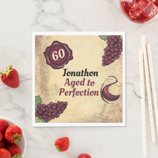 Volljährig Geburtstagsfeier Weinprobe Serviette (Beispiel)