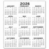 Volljähriger Ansichtskalender - Basishöchstbetrag Aufkleber (Vorderseite)