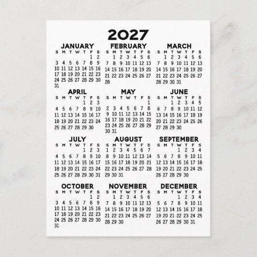 Volljähriger Ansichtskalender - Basishöchstbetrag Postkarte (Vorderseite)