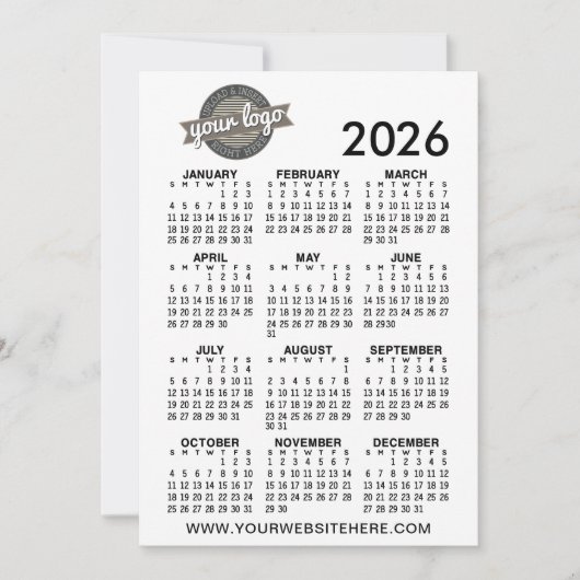 Volljähriger Ansichtskalender mit Firmenlogo Einladung (Vorderseite)