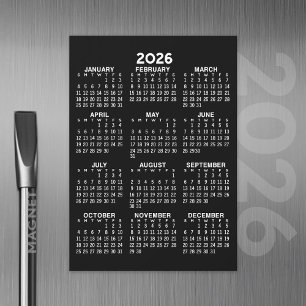 Volljähriger Ansichtskalender Schwarze Magnetkarte Magneteinladung