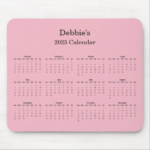 Volljähriger Kalender 2025 Mousepad