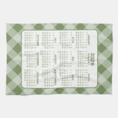 Volljähriger Kalender - Grüner Karo Geschirrtuch (Horizontal)