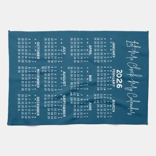 Volljähriger Kalender - Karo Gelassen Geschirrtuch (Horizontal)