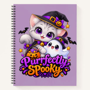 Vollkommen Gruselig – Halloween-Katzen-Notizbuch Notizblock