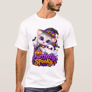 Vollkommen gruseliges Halloween-Katzen-T-Shirt T-Shirt