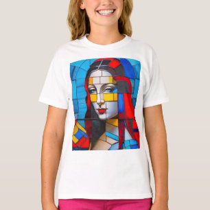 Vollkommen moderne Mona Cubist Design T-Shirt