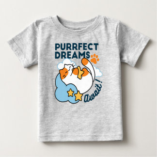 Vollkommene Träume warten – süße schlafende Katze Baby T-shirt