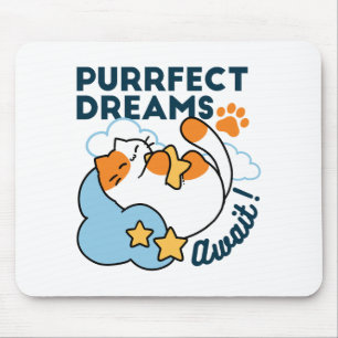 Vollkommene Träume warten – süße schlafende Katze Mousepad