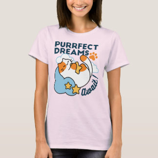 Vollkommene Träume warten – süße schlafende Katze T-Shirt