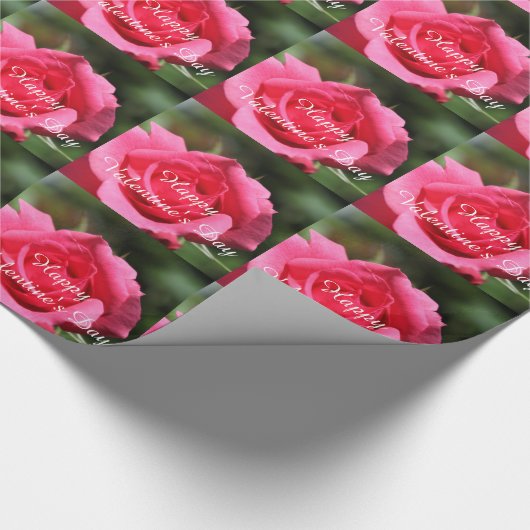 vollkommenes, schönes Foto mit heißen rosa Rose Geschenkpapier (Ecke)