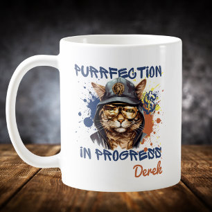 Vollkommenheit in Arbeit Hip Hop Katze Kaffeetasse