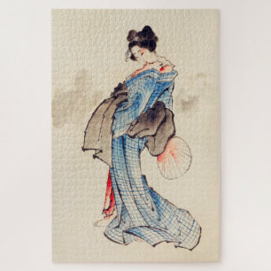 Volllanges Portrait von Katsushika Hokusai Puzzle